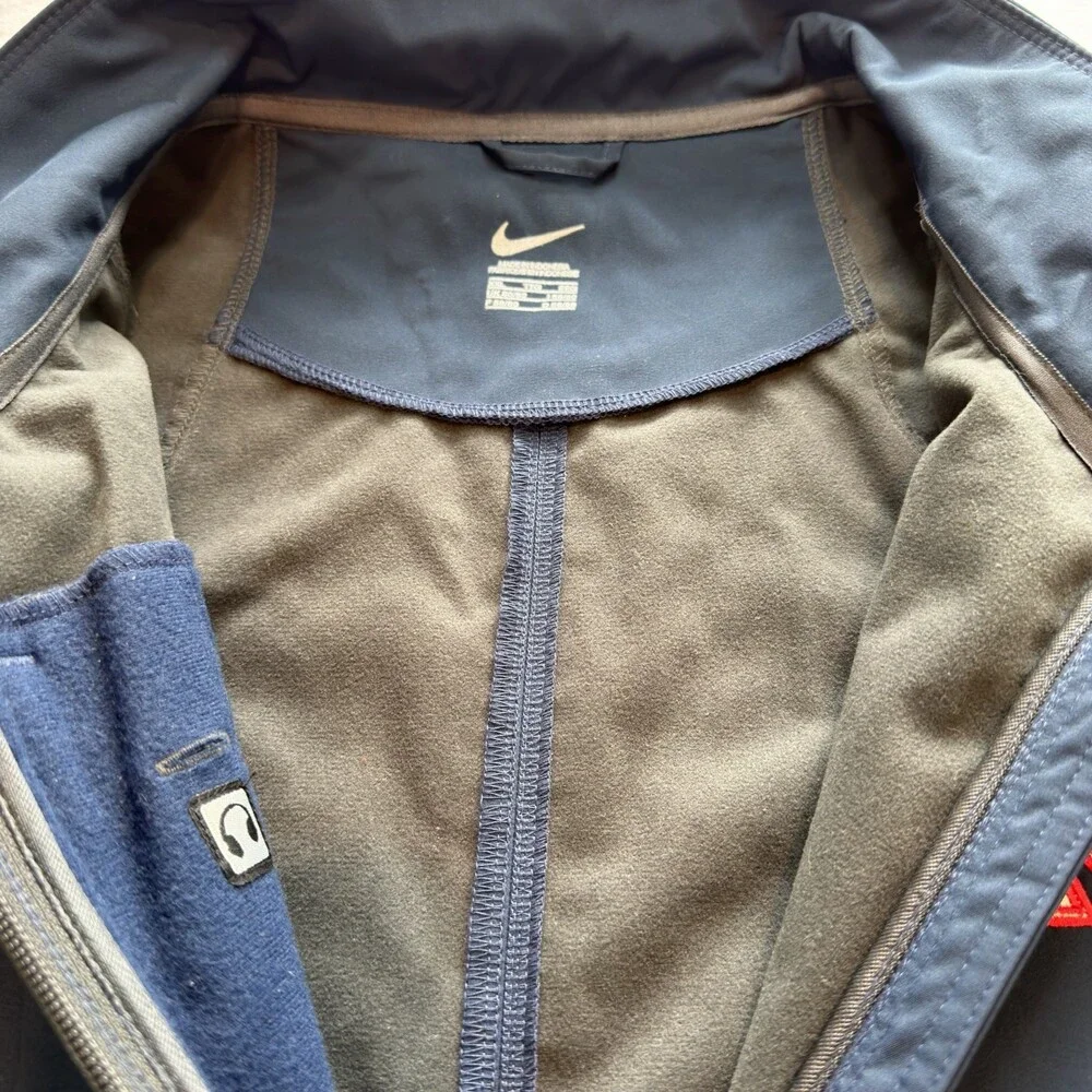 Nike Miami University Team Issued Full Zip Jacket Men's 2XL Navy Lined Softshell